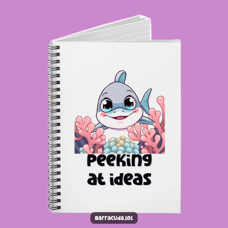 Funny Curious Barracuda Peek Notebook - Jot Down Ideas & Hilarious Discoveries!