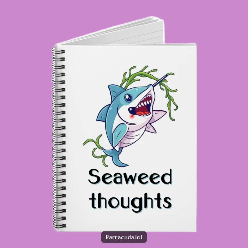 Funny Barracuda Seaweed Notebook: Journal Your Thoughts with Oceanic Grace!
