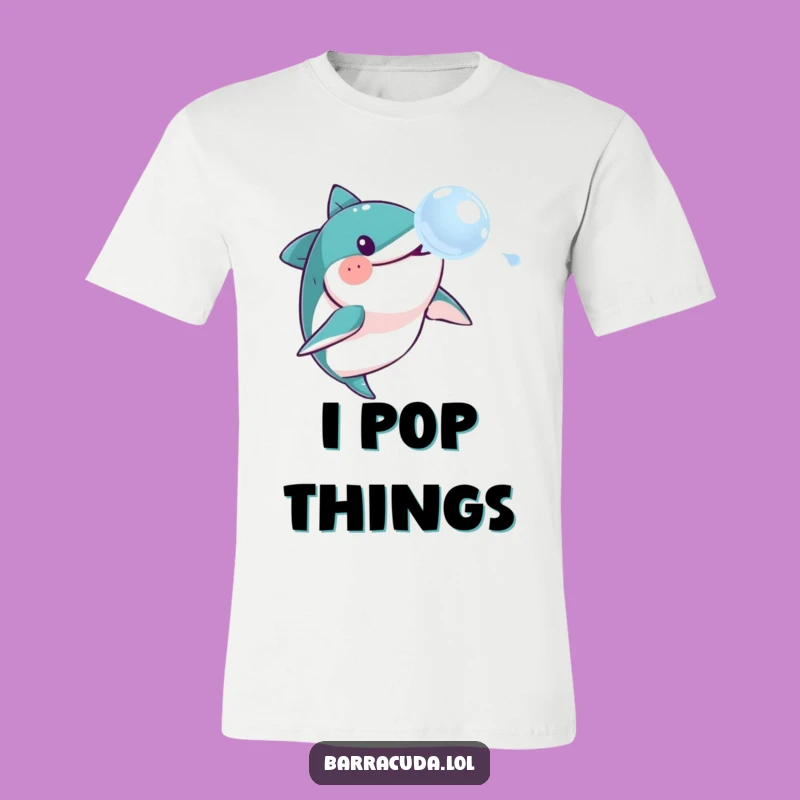 Funny Barracuda Bubble Chase T-Shirt: Wear Your Humor with This Quirky Fish Tee!