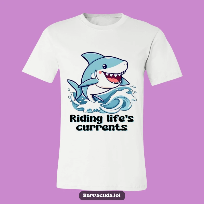 Funny Kawaii Barracuda T-Shirt: Happy Ocean Waves Tee, Perfect Humorous Gift for Adorable Style