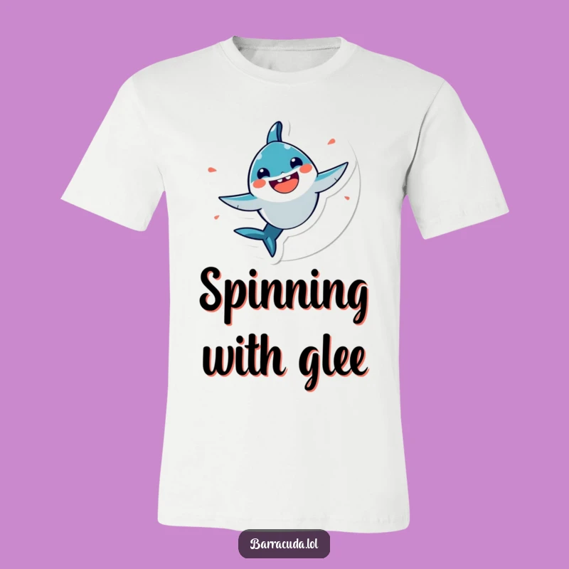 Funny Kawaii Barracuda T-Shirt: Spin into Joy Graphic Tee!