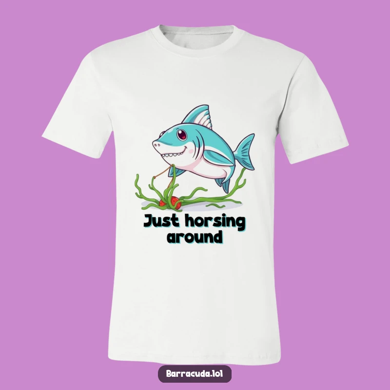 Funny Kawaii Barracuda Seaweed Tug T-Shirt - Cute Ocean Lover Tee