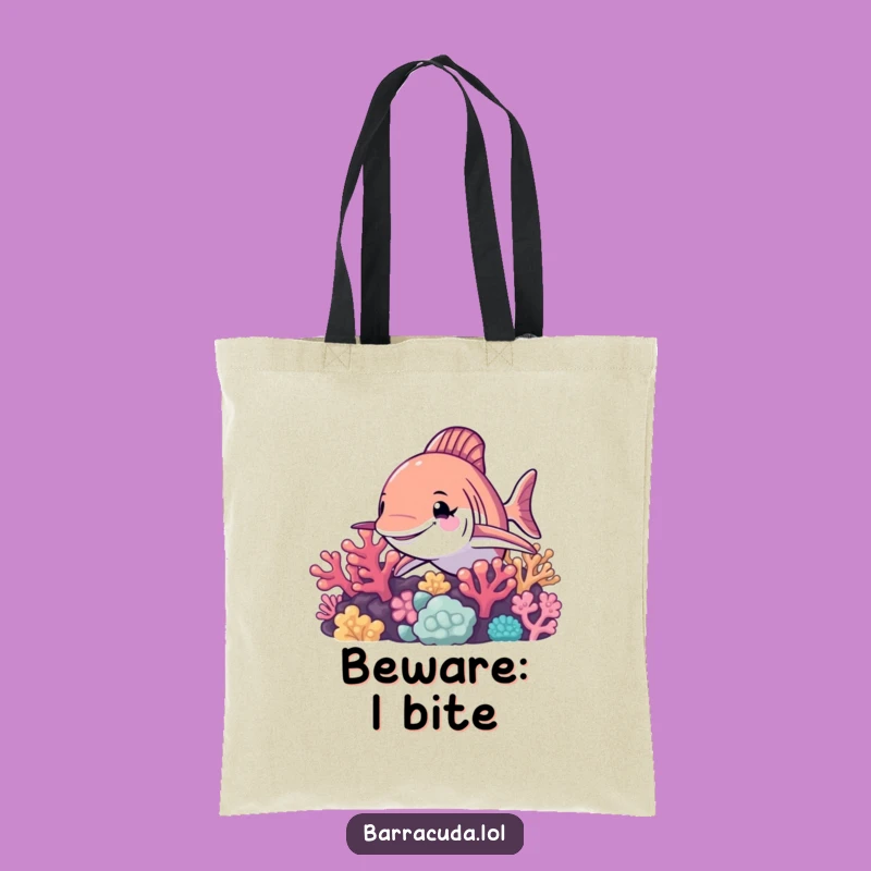 Funny Barracuda Wink Tote Bag: Quirky Ocean Accessory for Everyday Fun