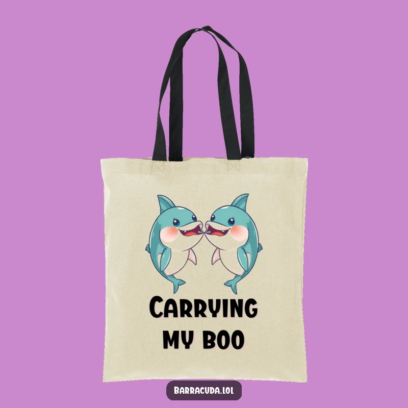 Funny Kawaii Barracuda Tote Bag: Carry Playful Bonds!