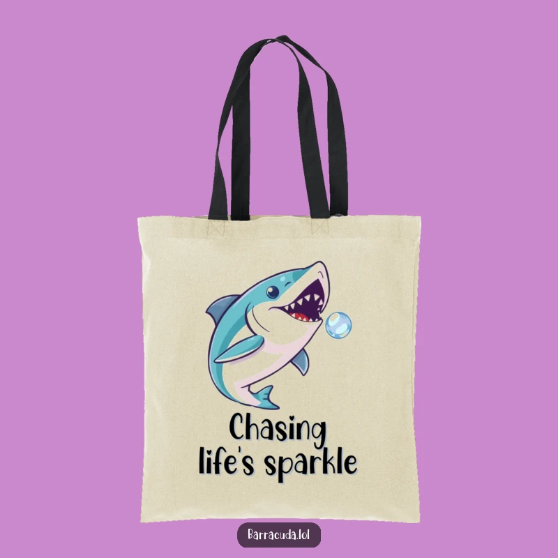 Funny Playful Barracuda Bubble Tote Bag - Stylish & Hilarious Ocean Companion!