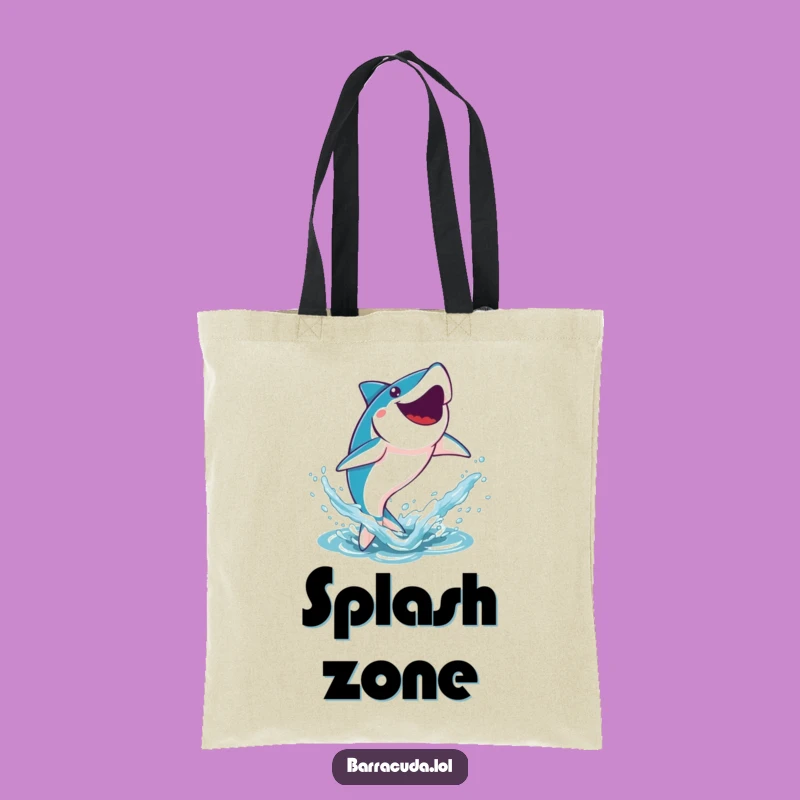 Funny Kawaii Barracuda Splash Tote Bag - Carry Your Energy