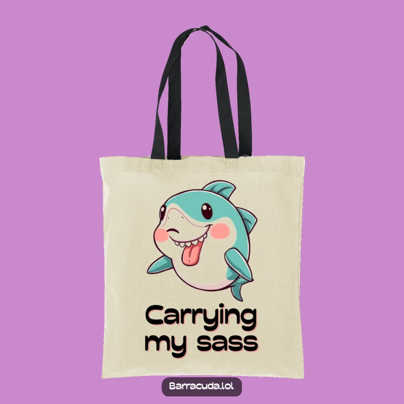Funny Kawaii Barracuda Tote Bag: Carry Your Cheeky Style!
