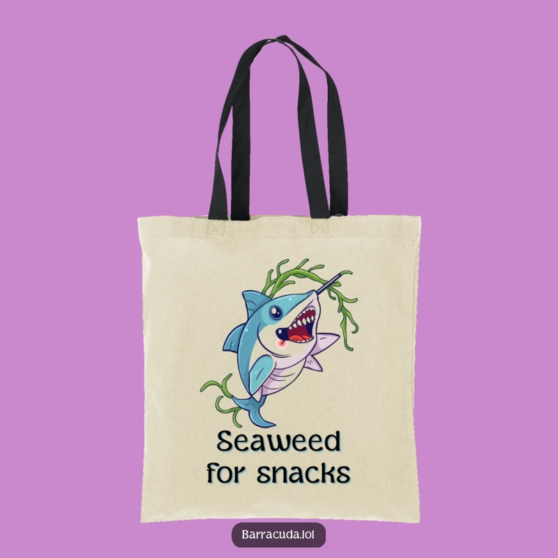 Funny Barracuda Seaweed Tote: Carry Your Style with Oceanic Charm!
